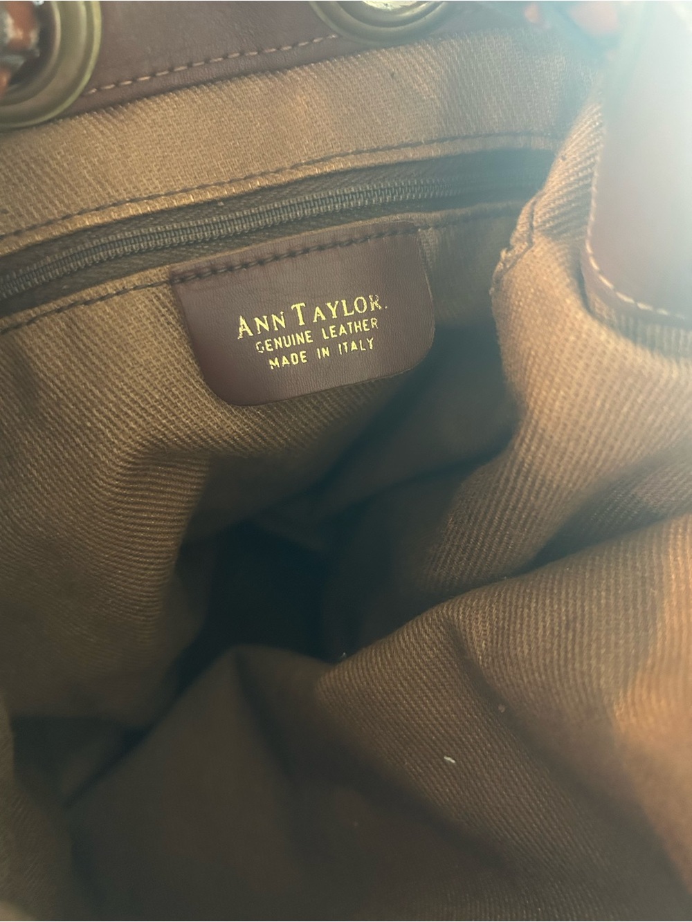 Ann Taylor Linen Bucket Bag with Braided Leather Strap - Flax - Picture 4 of 7